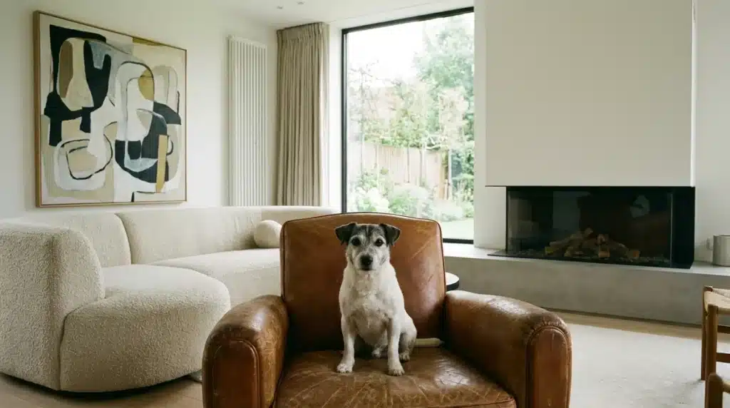 Jack Russell de 15 ans dans un salon, illustrant une belle espérance de vie et la longévité du chien.